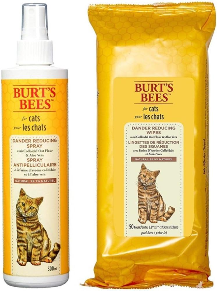 Burt's Bees for Cats Dander Reducing Spray and Wipes Bundle Amazon.ca