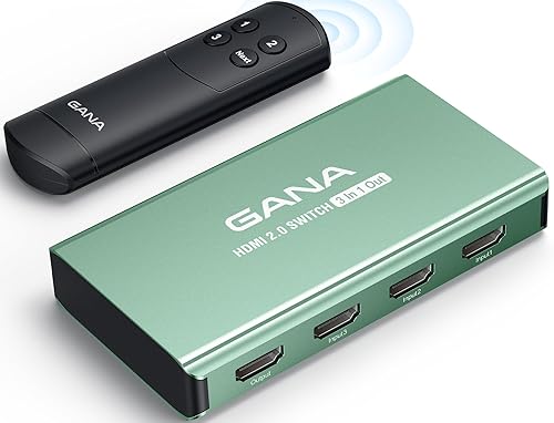 Vista 20 de Interruptor HDMI 3 en 1 salida 4K @60Hz, GANA HDMI Splitter Switcher con control remoto, concentrador de caja de interruptor HDMI 2.0 de aluminio