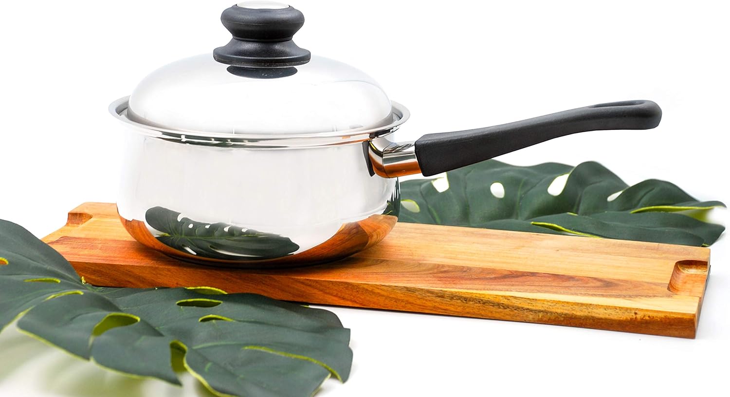 Tuxton Home Nevada 2 Quart Covered Saucepan; Stainless Steel, PFTE & PFOA Free, Freezer to Oven Safe, Induction Compatible