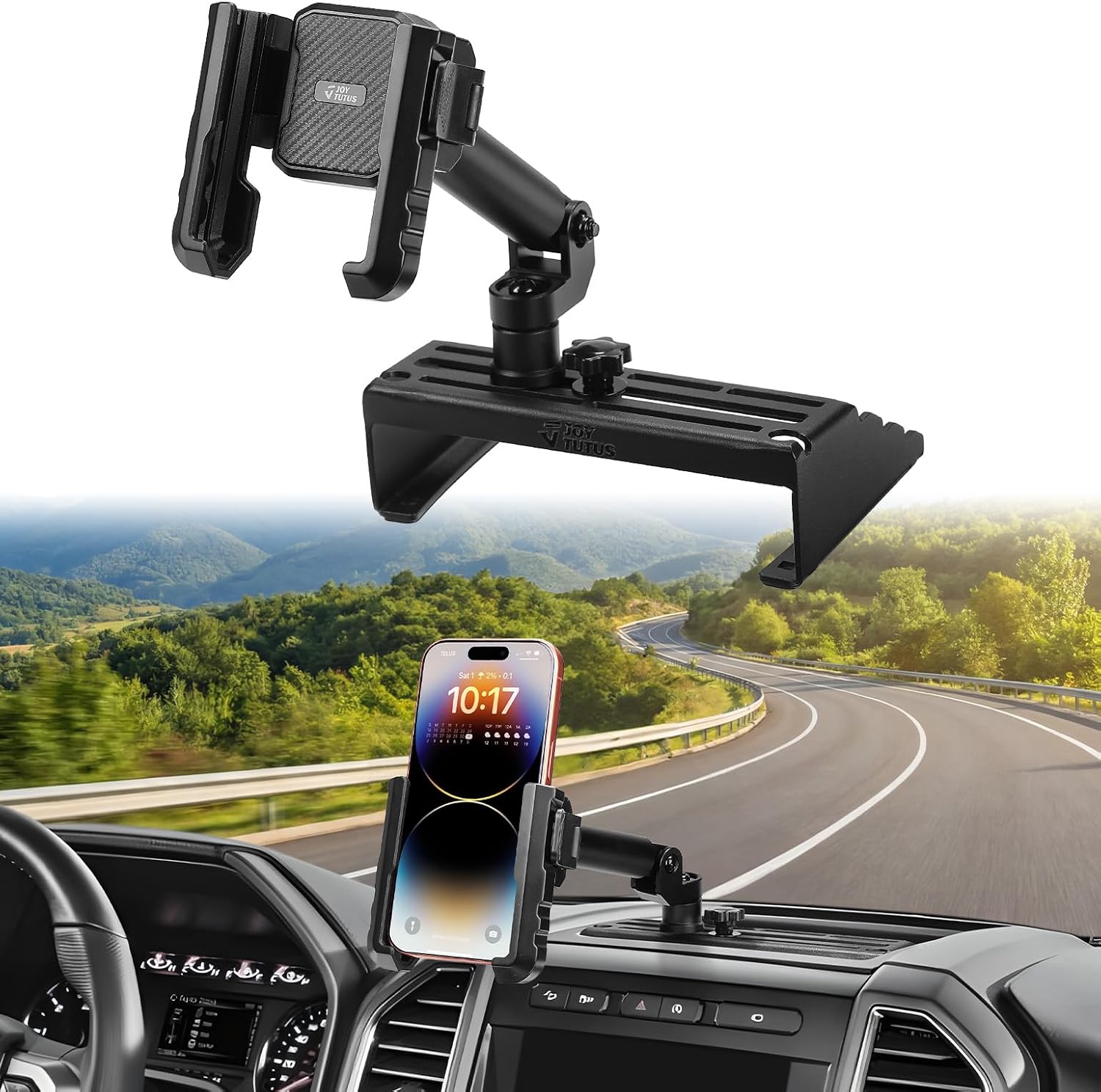 JOYTUTUS Aluminum Phone Holder Dash Mount Compatible with Ford F150 2021 2022 2023 2024 F-150, Cell Phone Holder Dash Mount for Truck, Stable Installation