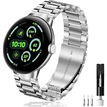 Yeahxing Metal Band for Pixel Watch 5/4/3/2/1 45mm 41mm - Stainless Steel Bands for Google Pixel Watch 2026, Adjustable Wristband for Men Women