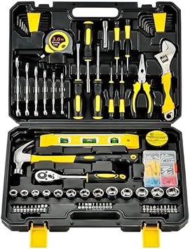 Home Tool Set, Hardware Tool Set, Home Use, DIY Set, Hardware Tool Combination, Work Tool Set, Furniture Assembly, Home Maintenance, Repair Tool Set, Convenient Storage Case Included 45 Piece Household Tool Set