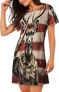 Pita Tortilla Pattern Women'S Short Sleeve Nightdress Soft Sleep Shirt Knee Length