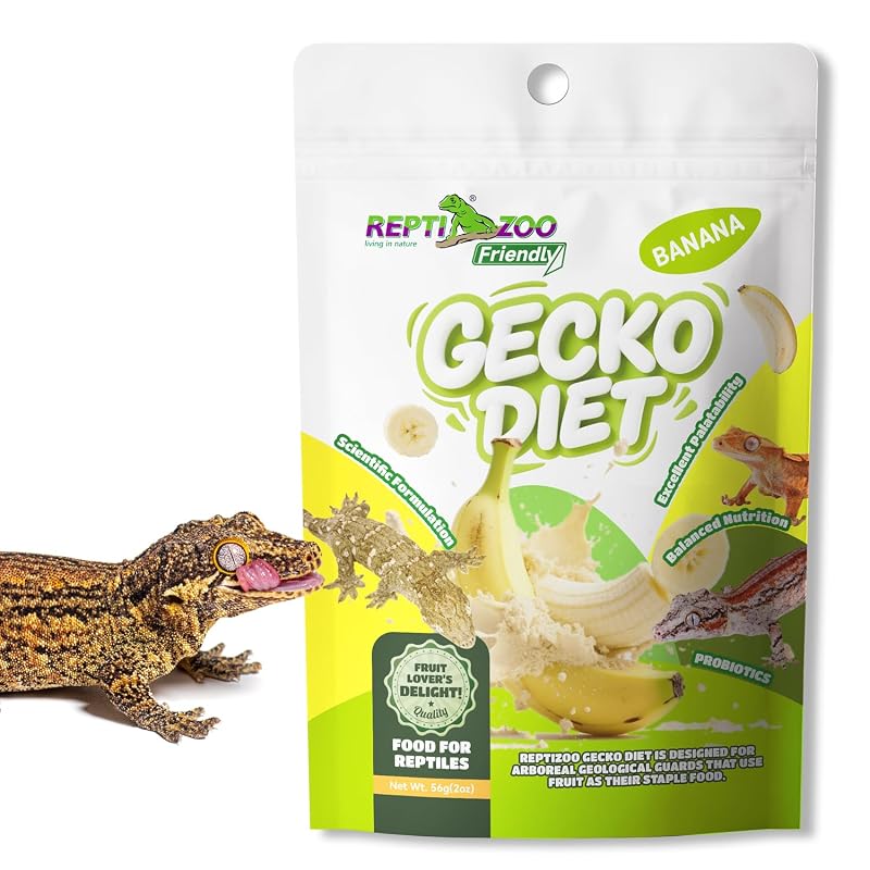 Alimento em Pó para Geckos Frugívoros com Banana e Insetos REPTIZOO FRIENDLY 56 g