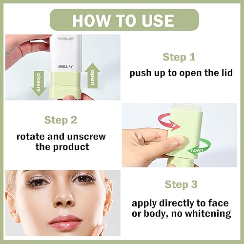 Miniatura 6 de ZHISHUDL Palo de protección solar coreano para rostro y cuerpo, ligero, suave, barra solar de larga duración, control de aceite mineral