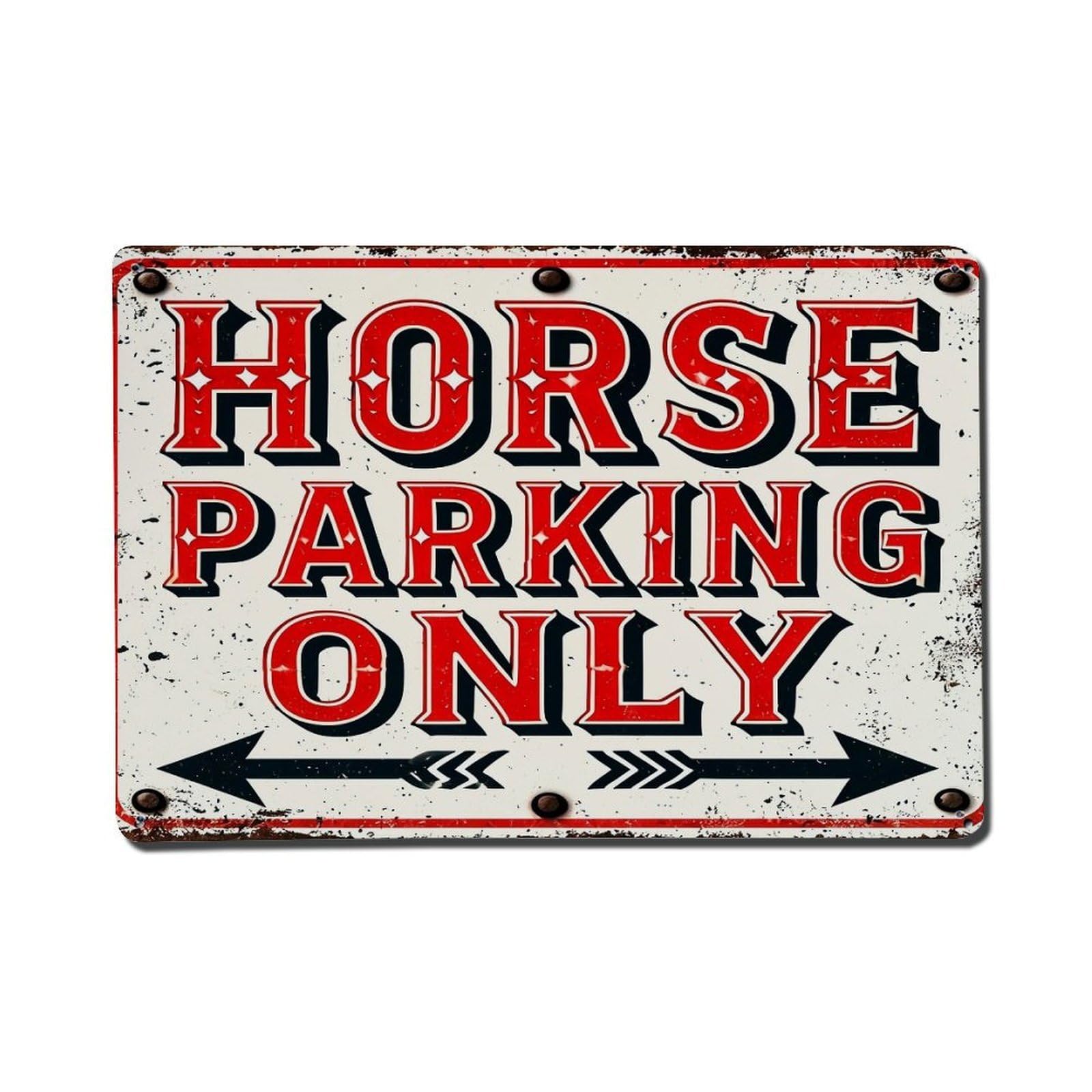 Jdfenggu Vintage Horse Parking Only Sign Design Retro Metal Tin Sign, Metal Poster For Bar, Home, Man Cave, Kitchen, Laundry Room Art Decor 8X12 Inch