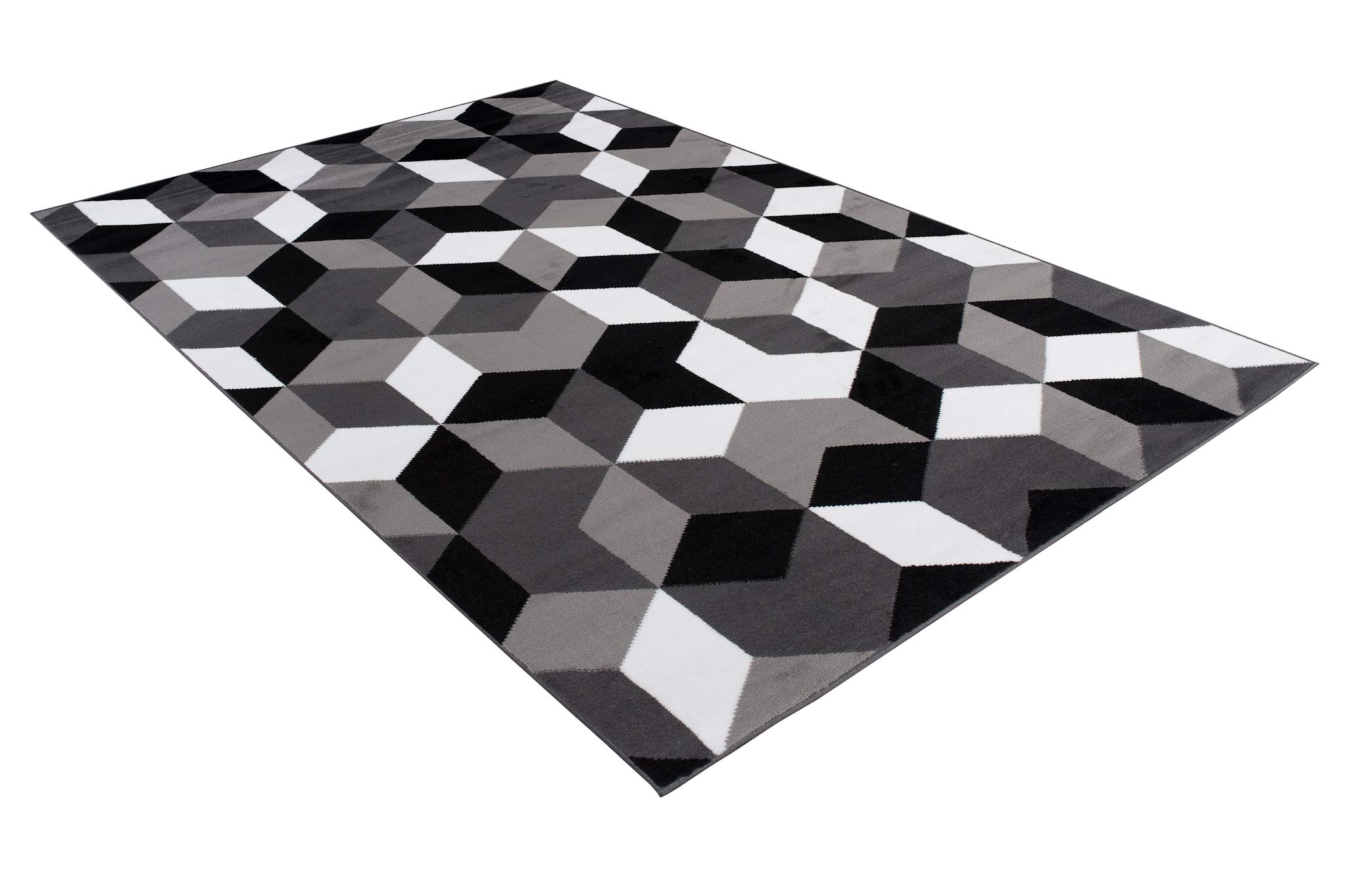 Tapiso Maya dywan z krótkim włosiem, nowoczesny, szary, biały, czarny, geometryczny wzór, do salonu, sypialni, Ökotex 160 x 230 cm