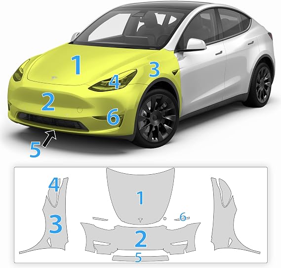 BOGAR TECH DESIGNS - Pre-Cut Paint Protection Film Clear Bra PPF Decal Film Kit Fits Tesla Model Y 2020-2024