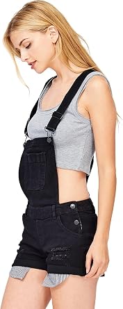 Wax Women's Juniors Cute Denim Overall Shorts