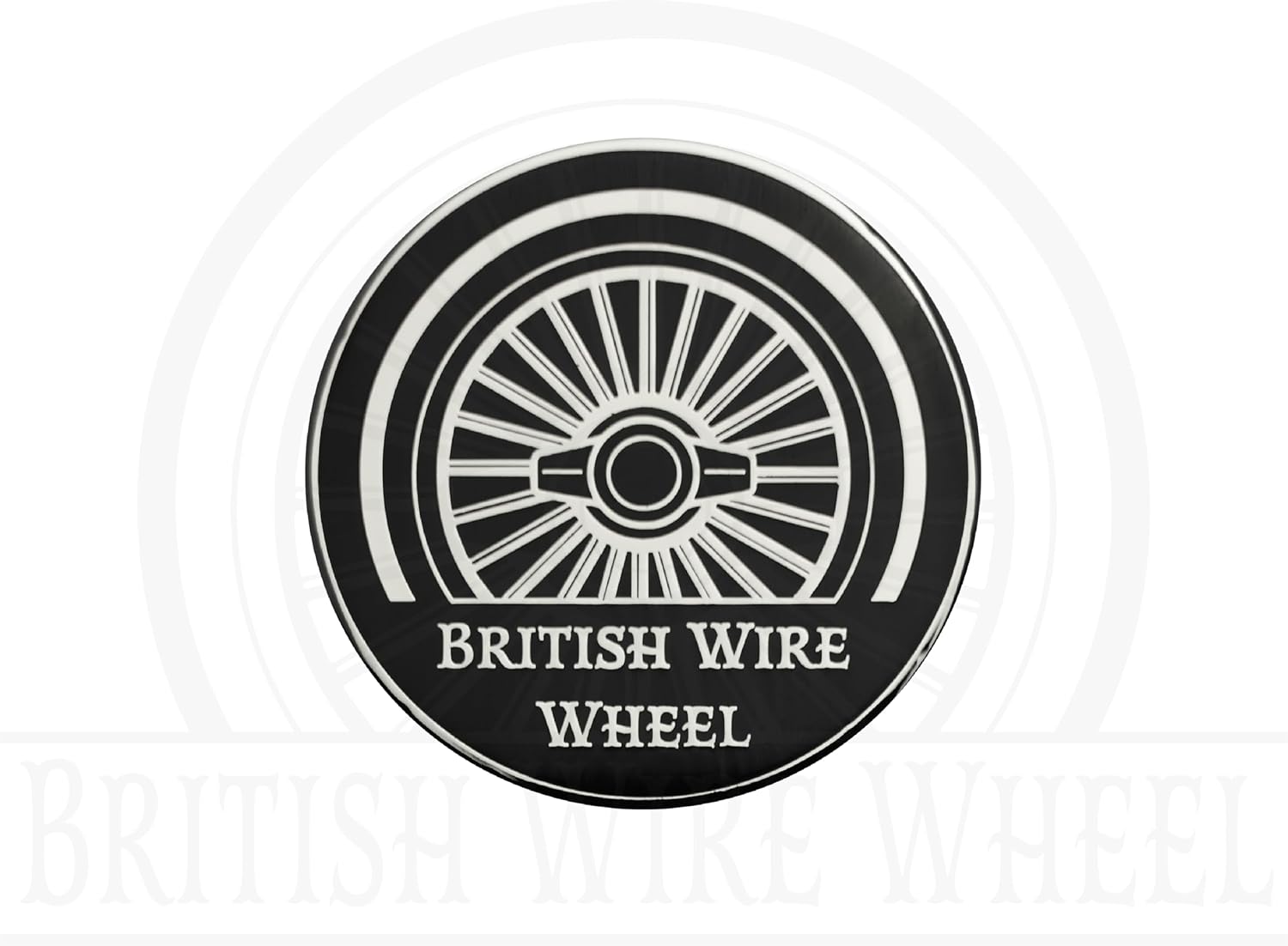 Chrome & Black Metal Wheel Chip Emblems (Set of 4) | Triple Chrome Plated Solid Metal Wheel Chip Emblems, 2.25" | Designed for Lowriders with Cut or Recessed Knock Off Spinner Caps