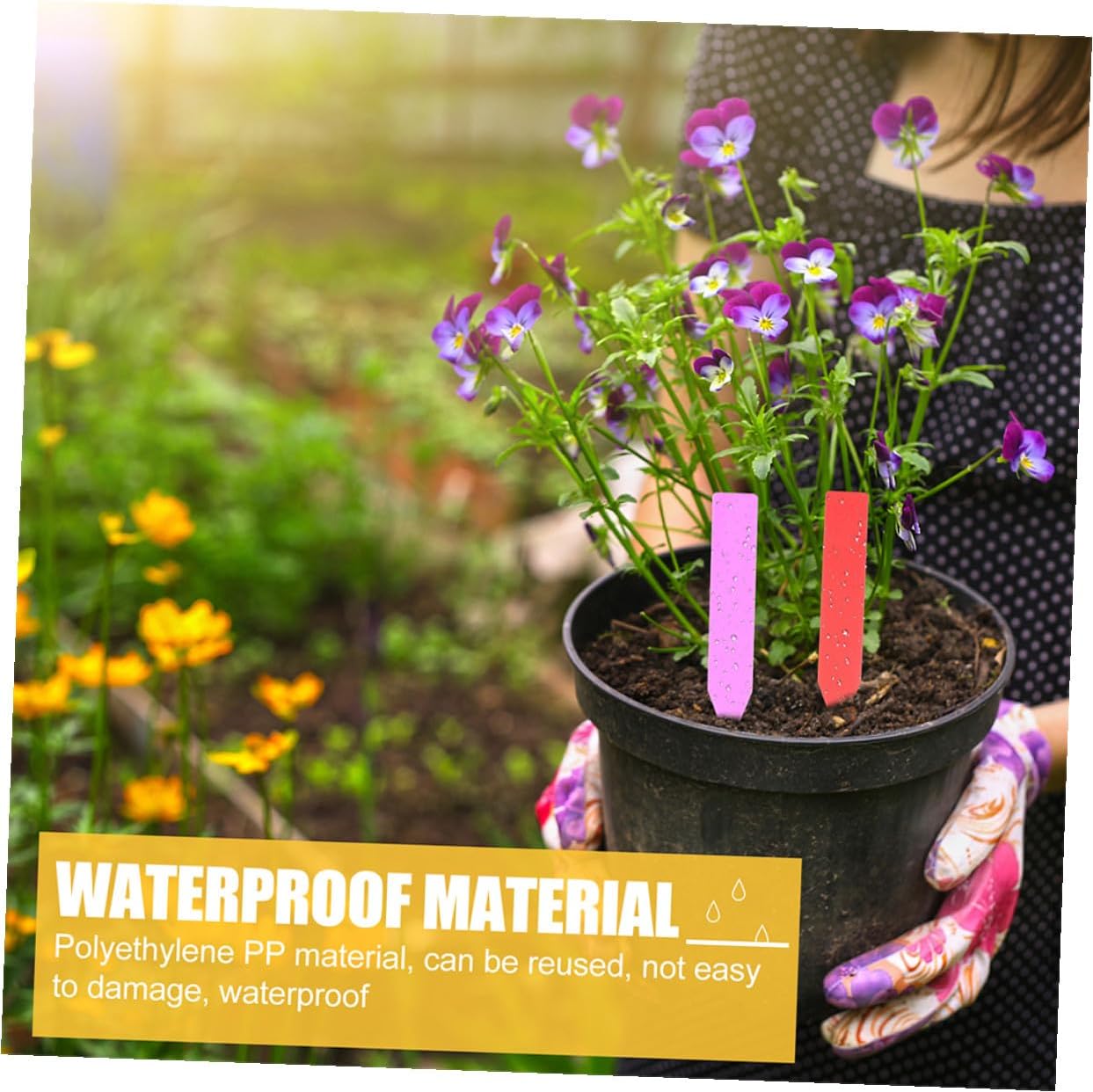 600pcs Plastic Plant Labels Garden Stake Tags Nursery Plant Markers for Outdoor Pots, Waterproof Small Insert Signs 10x1.8cm Set