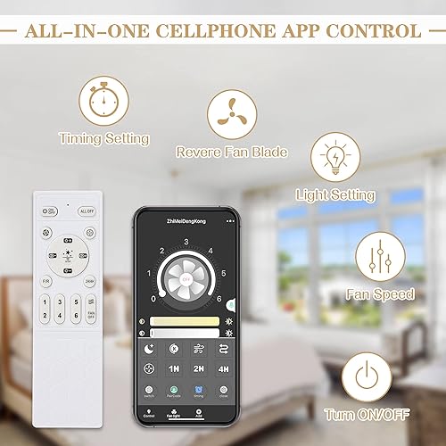 Miniatura 5 de Bella Depot Ventilador de techo moderno de 19.7 pulgadas, ventilador de techo de perfil bajo con luz, ventilador de techo LED de montaje empotrado