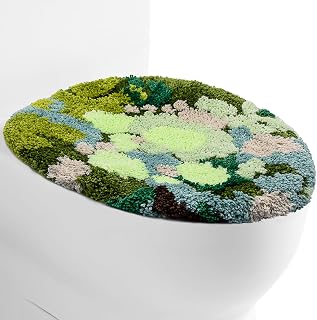 Insun 3D Tufted Moss Bath Mat Set: U-Shaped Toilet Rug, Lid Cover, Soft Non-Slip Absorbent Microfiber Mats
