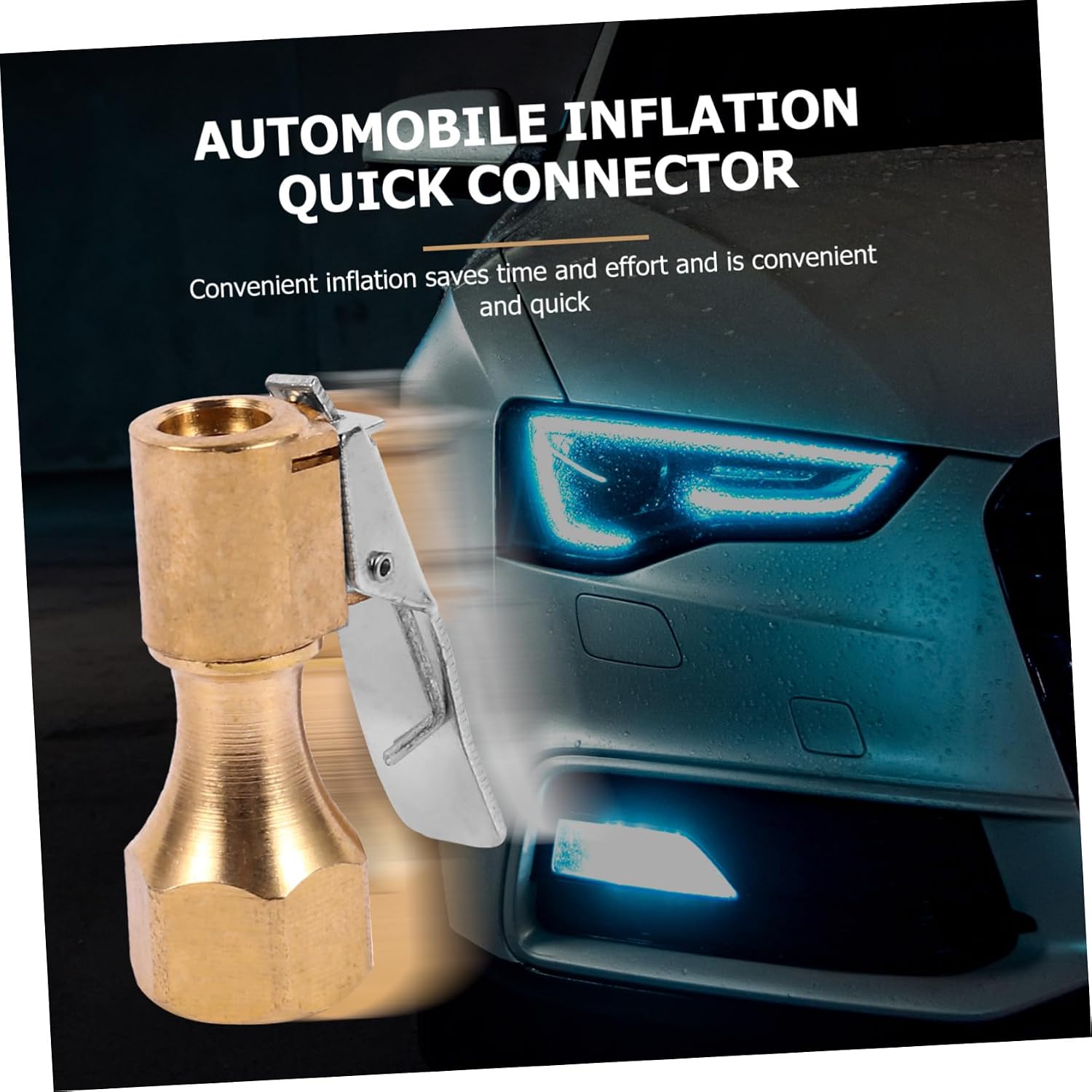 5 Pcs Heavy-Duty Copper Air Chuck with Locking Clip for Tire Inflator Straight Design Construction Tire Valve Attachment Compatible with Inflators
