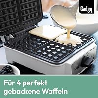 Gadgy Dupla Gofrisütő 1200W Fehér - 4 Gofri Készítésére Alkalmas Kompakt Gép 6