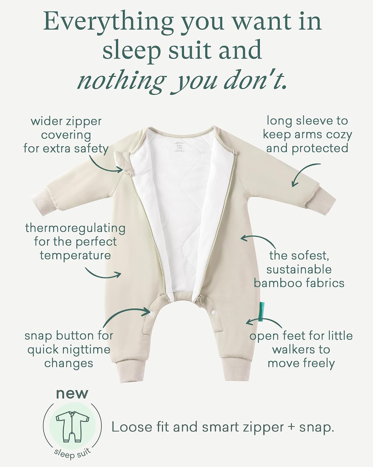 PurComfy Supersoft Active Toddler Sleepsuit 1.0 TOG Long Sleeve Wearable Blanket with Legs All-Season Cozy Sleeper