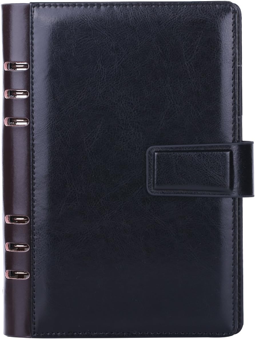 [Touch VIP] 2015 Filofax leather A6 card business card with pen holder ring 22mm Japan calendar with Calendar (2 black)