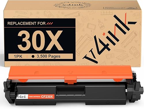 v4ink Cartucho de tóner compatible 30X de repuesto para HP 30A 30X CF230X Toner de alto rendimiento de tinta negra con chip para uso en impresora HP