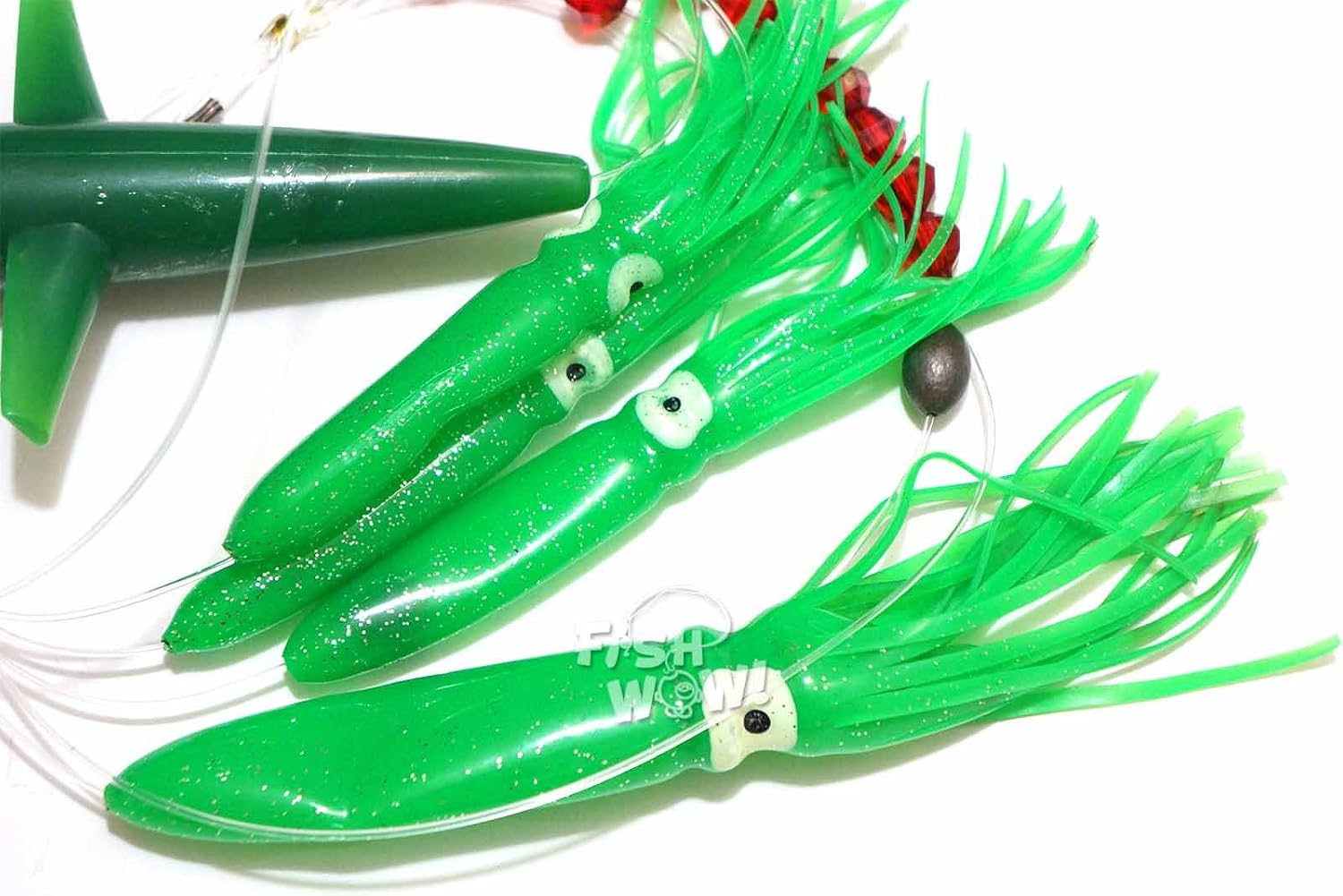 Daisy Bird Chain Squid Lure Rig Teaser Fish WOW!® Fishing Trolling - Green