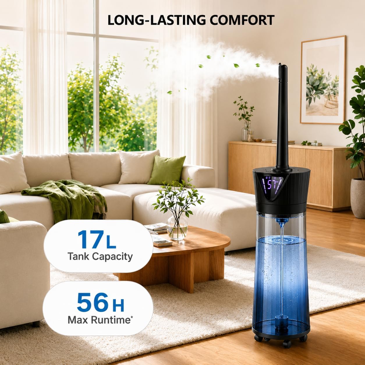 17L Humidifiers for Bedroom Large Room – Ultra Quiet (35dB), 56H Runtime, Smart App&Remote, Auto Humidistat, Top Fill Cool Mist Humidifier, Aroma Diffuser, Auto Shut-Of – Whole House, Black 3 71eIP2z6dkL. AC SL1254