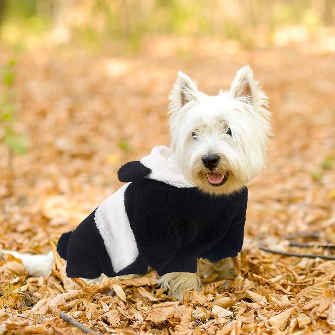 Disfraz de Panda Huhumy para Perros Pequeños, Abrigo de Peluche miniatura 5