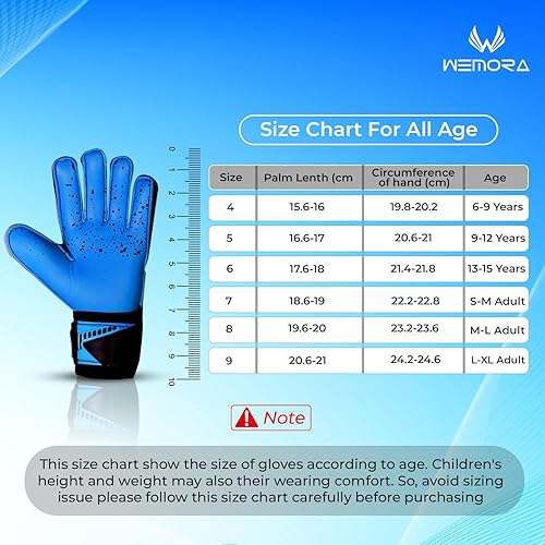 Miniatura 6 de Guantes de portero de fútbol Fingersave para niños, jóvenes y adultos con palma de látex de 0.295 in, espinas flexibles para los dedos, guantes de