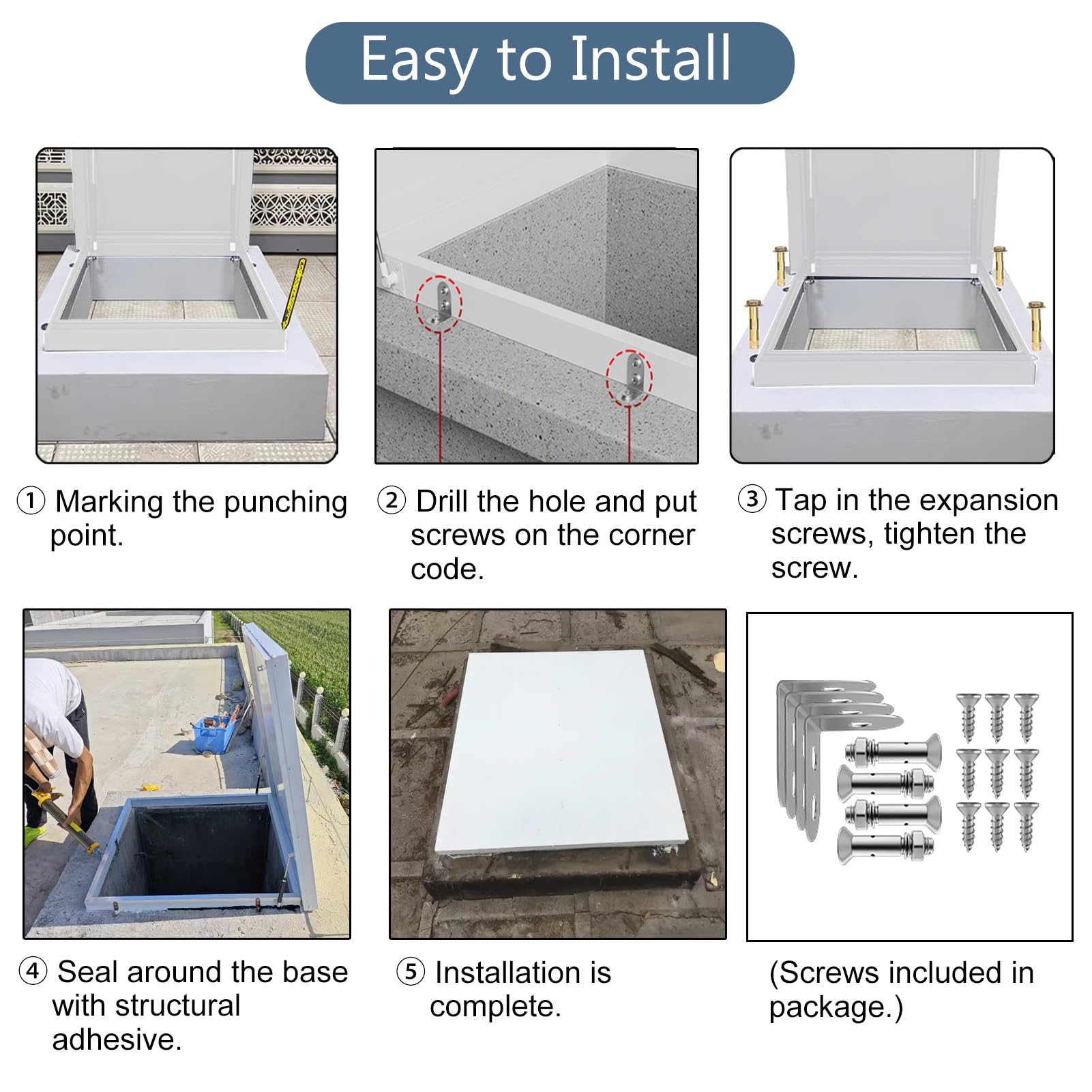 Claraboya Techo Cubierta de Trampilla de Ático Resistente de Color Blanco, Puerta de Seguridad con Acceso de Emergencia para Industrias Domésticas, Trampilla de Techo Resistente a La Intemperie(100x60