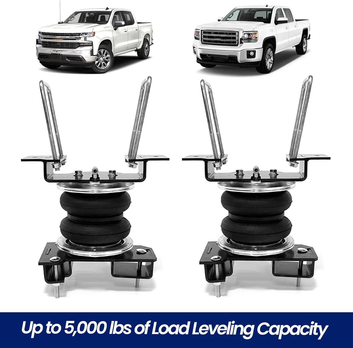 Rear Air Spring Suspension Kits Compatible with 19-26 Chevrolet Silverado 1500 Non-Trail Boss GMC Sierra 1500 Non-AT4 OEM Airlift 57288 up to 5,000 lbs