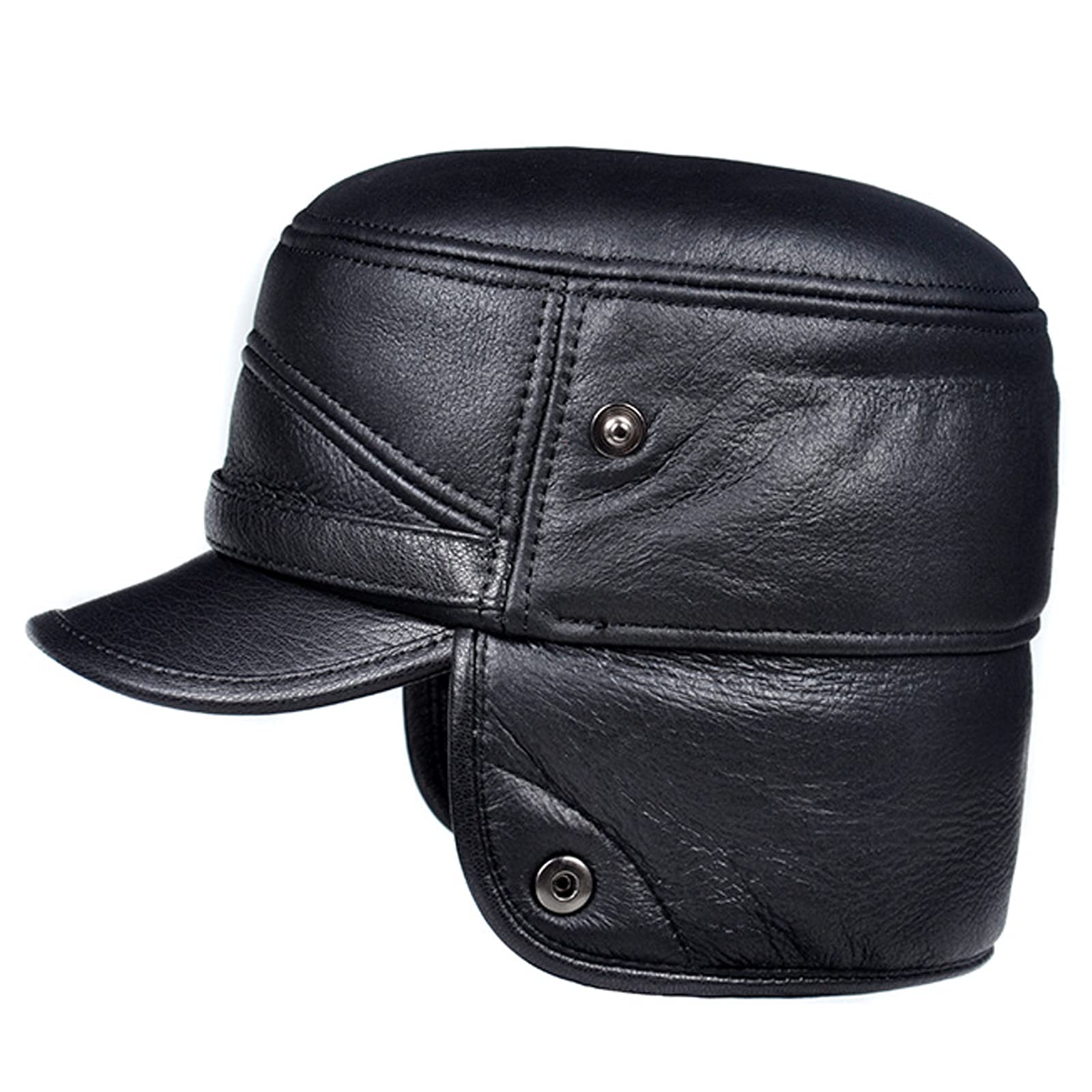 G&F Cappelli Aviatore Pelle Uomo Cappello Bomber con Paraorecchie Trapper Berretto Tieni Caldo l'inverno Cappellino Baseball