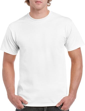 Gildan 5.4 oz Cotton T-shirt 5000 Tee Small White