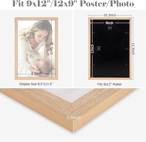 Vista 281 de Marco gris rústico de 18 x 24 pulgadas, marco para póster de 18 x 24 pulgadas, color gris envejecido, grande, retro, natural, 24 x 18 pulgadas