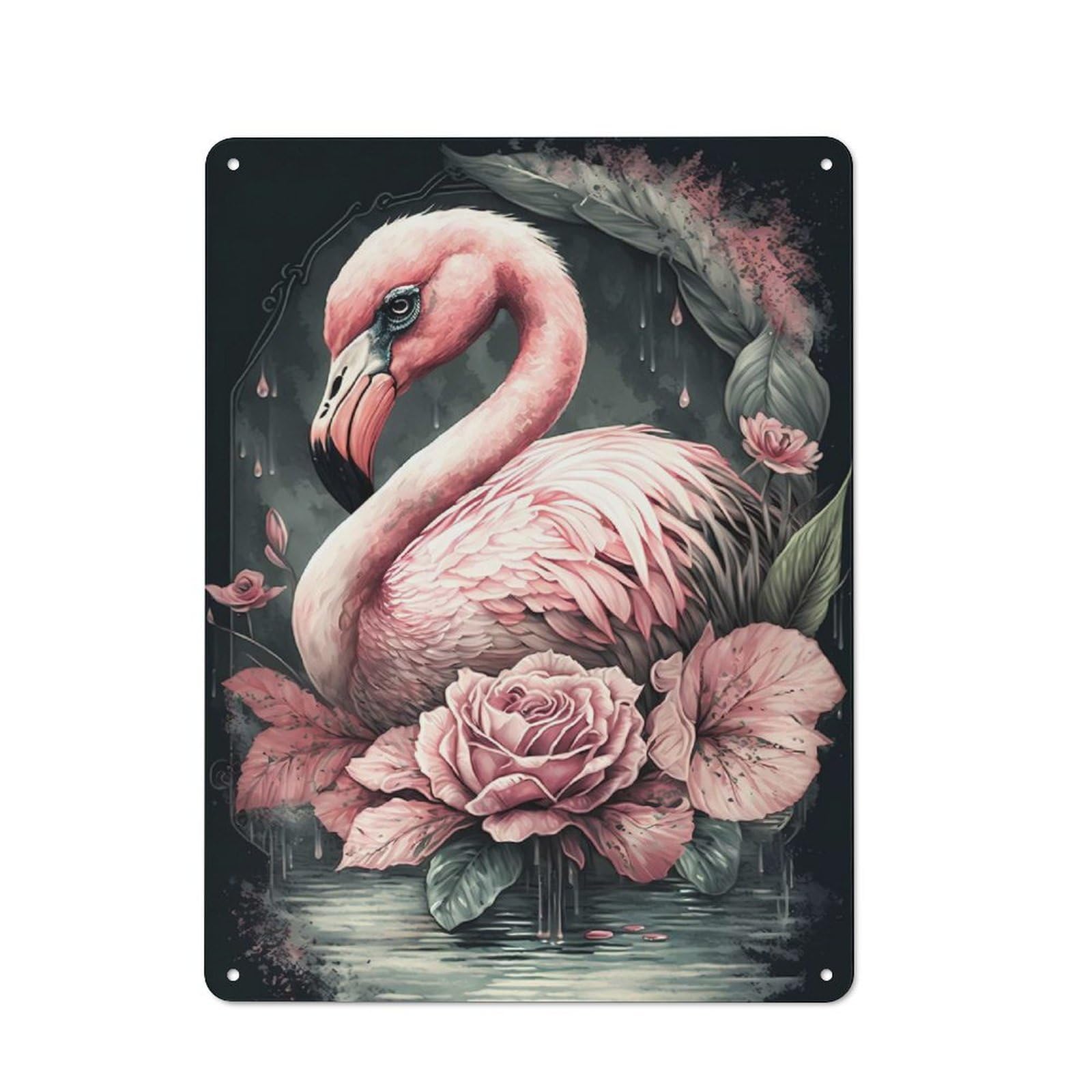 Flamingo Fable Vintage Printed Metal Sign 40x30cm for Café Or Home Bar, New Home Wall Decor for Hospitality Decor Collectors