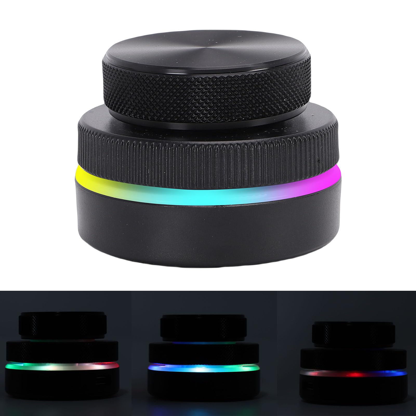 Goshyda Manopola di Controllo Personalizzabile con Luce RGB, Manopola del Volume del Controller Multimediale USB C Bluetooth 2.4G, per Android per OSX per Wins