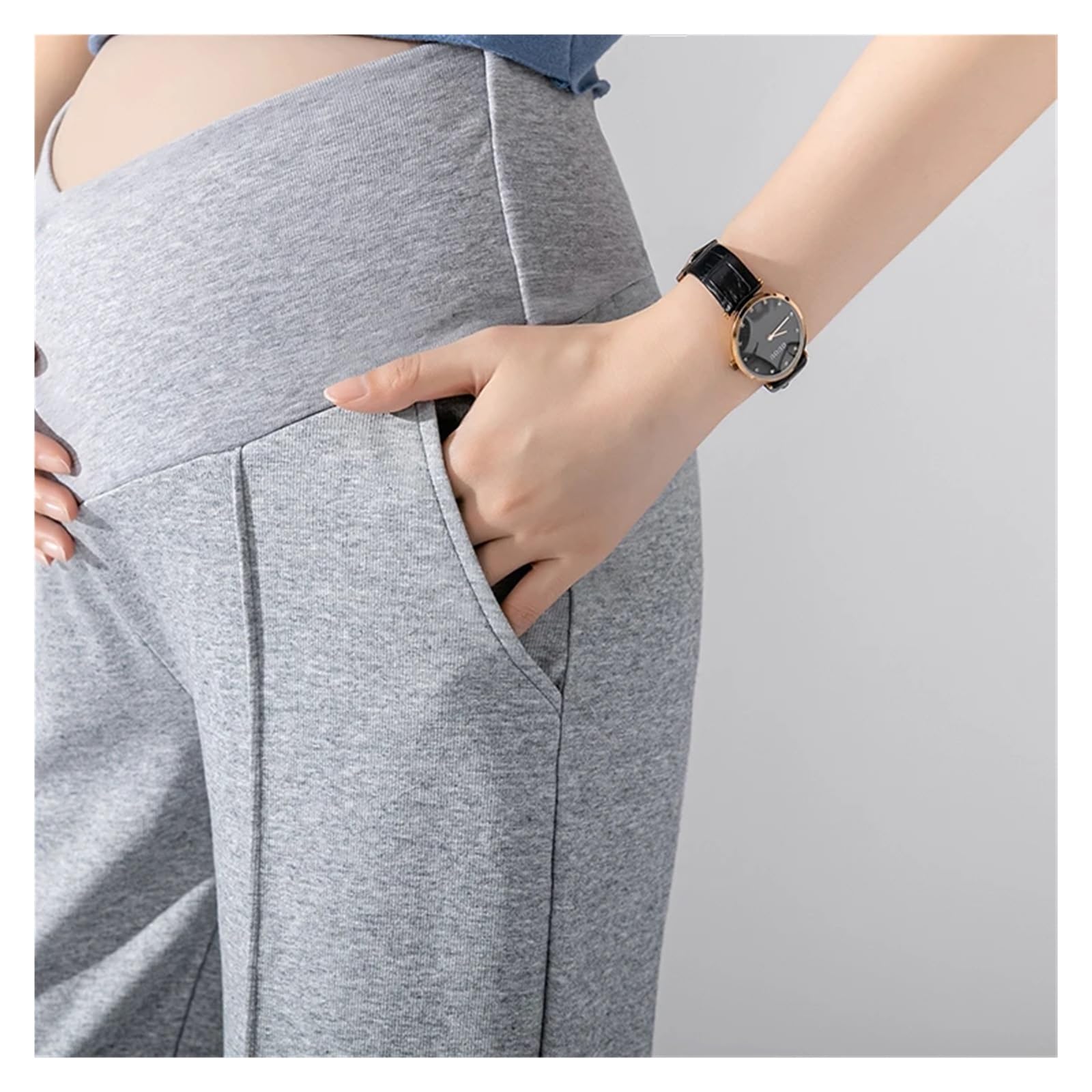 Sommer Dünne Kühle Mutterschaft Gerade Hosen Niedrige Taille for Schwangere Breite Bein Lose Schwangerschaft Hosen(White,XXL)