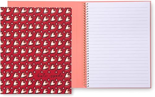 Kate Spade New York Cuaderno pequeño en espiral oculto, cuaderno de 8.25 x 6.75 pulgadas con 112 páginas a rayas, corazones de San Valentín disponible en Yaxa Guatemala