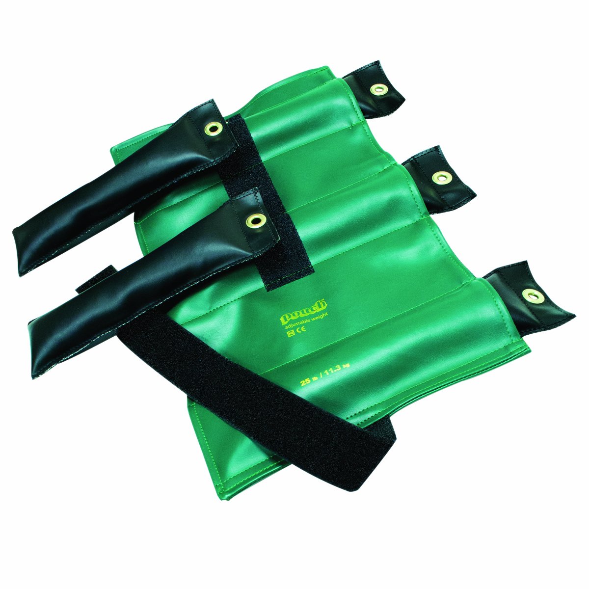Cando the Cuff 10-0305 Pouch Variable Wrist and Ankle Weight, 25 lb, 5 x 5 lb Inserts, Green