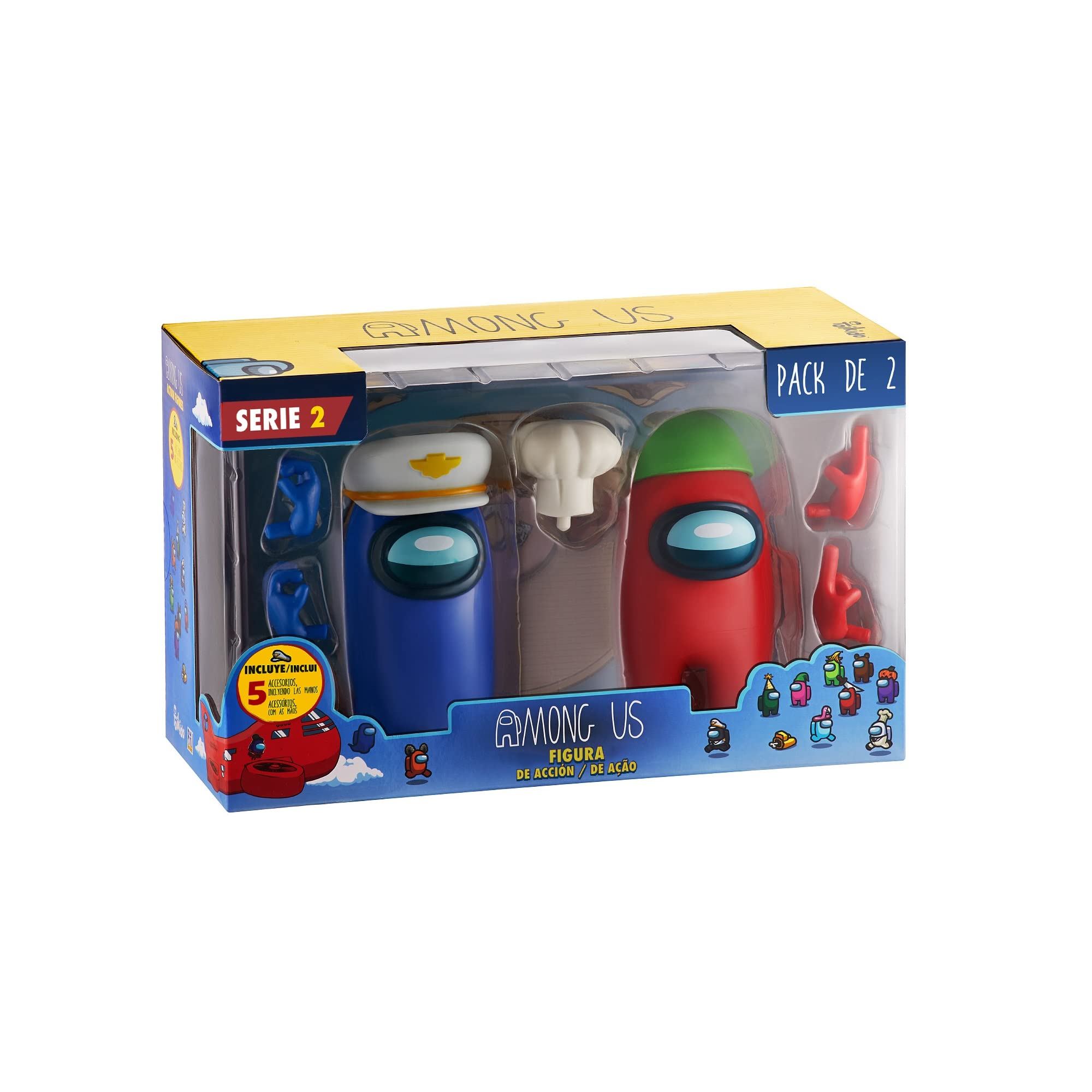 Bizak Among Us S2 Figure Action 2 Pack - Dark Blue + Red (64116215), Blue and Red, 12 cm