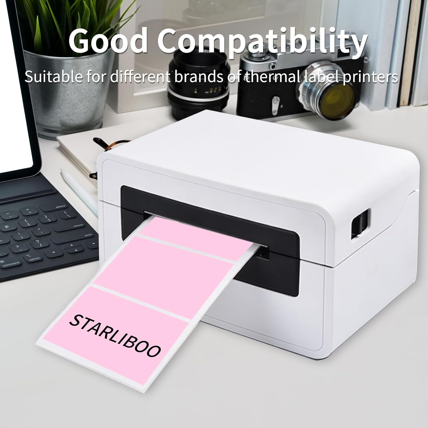 STARLIBOO 3x2 inch Color Direct Thermal Label Stickers for Shipping, Barcode, Address, Compatible with Rollo Label Printer & Zebra Desktop Printers (Pink) - Image 4