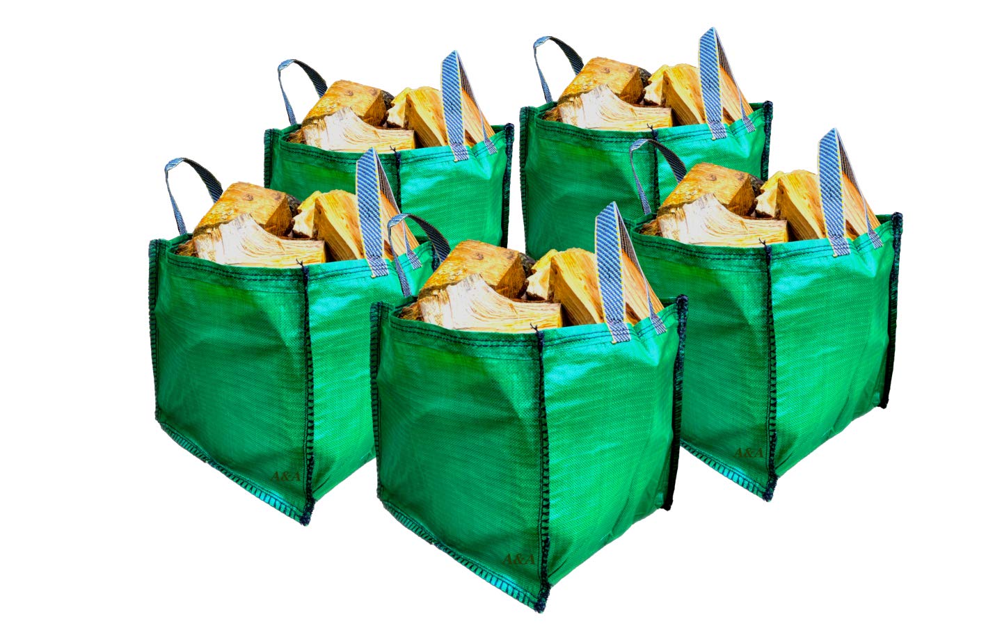 A&A Supplies - 5 x Garden Waste Bags - 90 Litre - Sacks - Bottom Handle - Strong Heavy Duty Gardening Reusable for Grass Leaves Storage Rubbish (5, 90L (45x45x45cm))