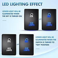Vista 4 de Nilight Interruptor de botón pulsador para luces AUX 12V ENCENDIDO Apagado con kit de cable conector 1.28" x 0.87" de reemplazo para Toyota Sequoia