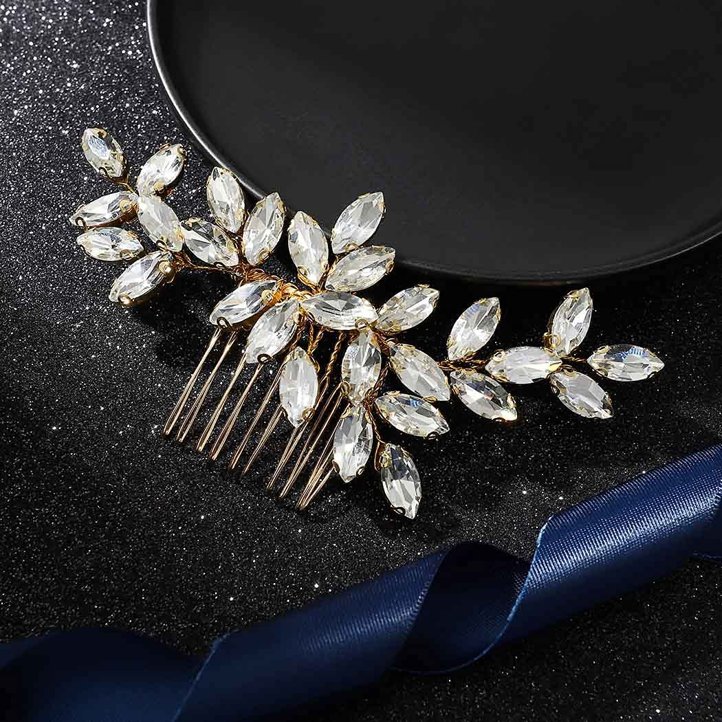 Crystal Wedding Hair Comb Silver Rhinestone Bridal Hair Piece Sparkly Hair Accessories for Brides and Women (Silver)