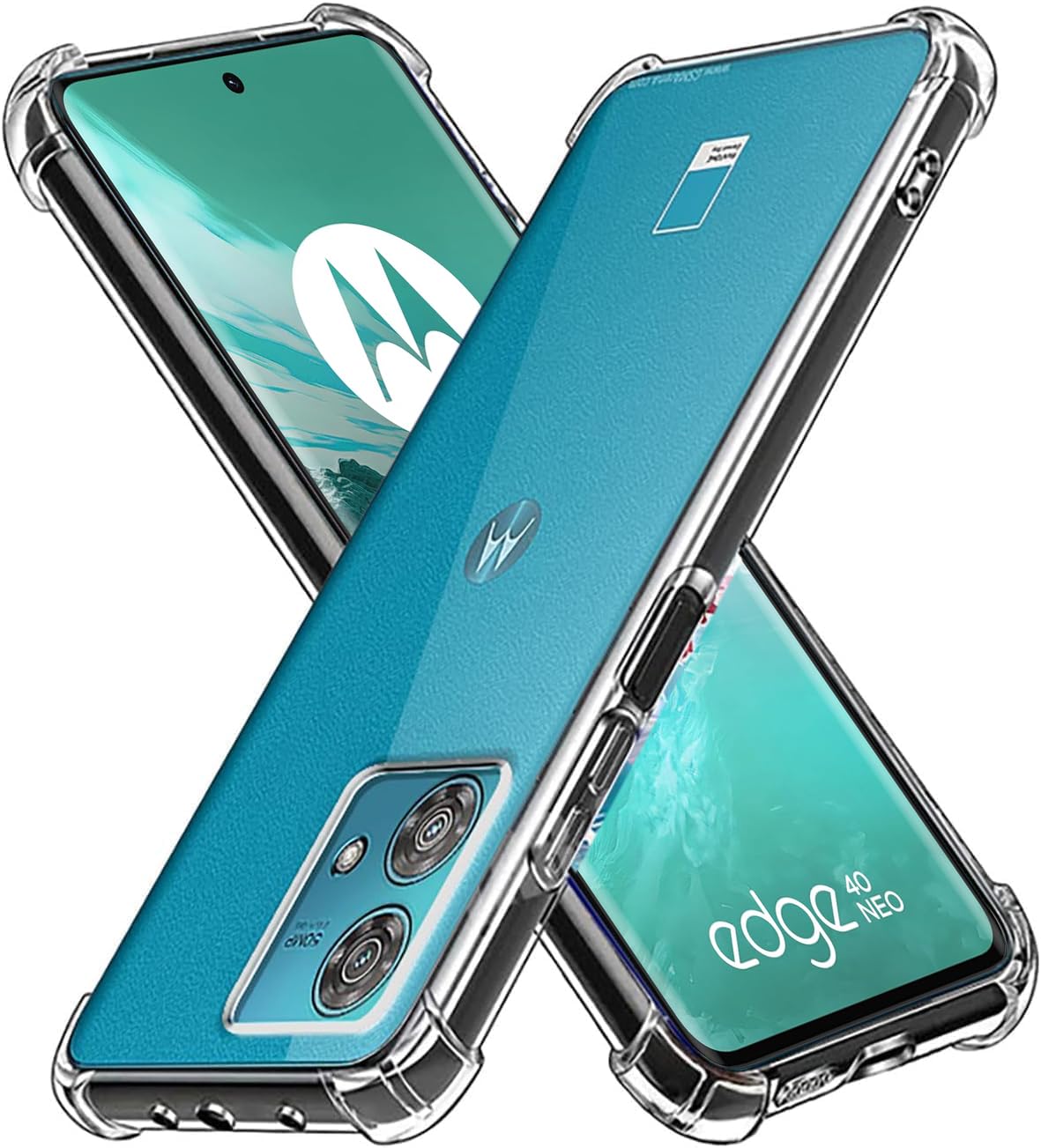 Case for Motorola Moto Edge 40 Neo Clear TPU Four Corners Protective Cover Transparent Soft