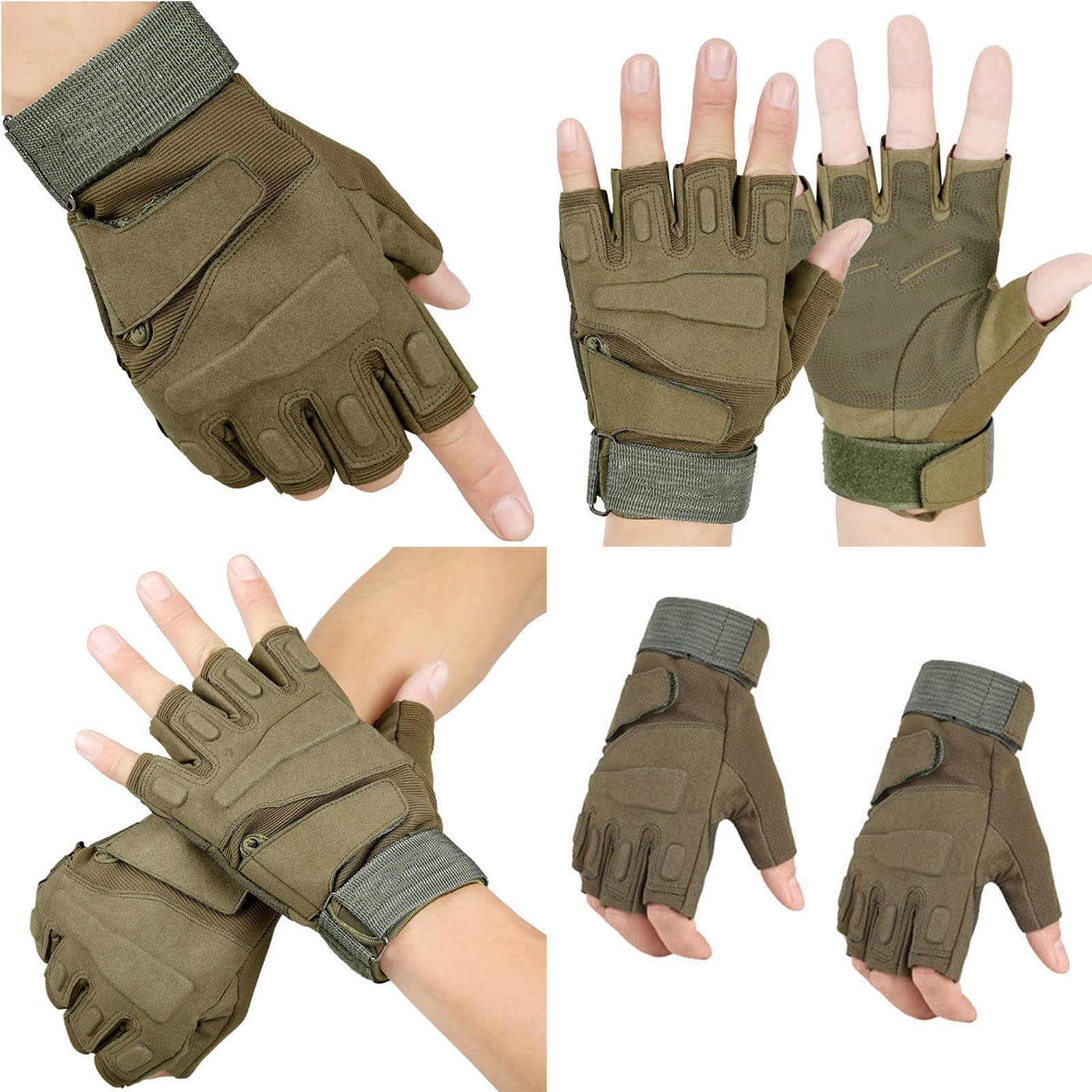 Laikoutd Fingerless Tactically Gloves Nonslip Cycling Half Finger Glove Finger Back Protective Breathable Glove for Women Man