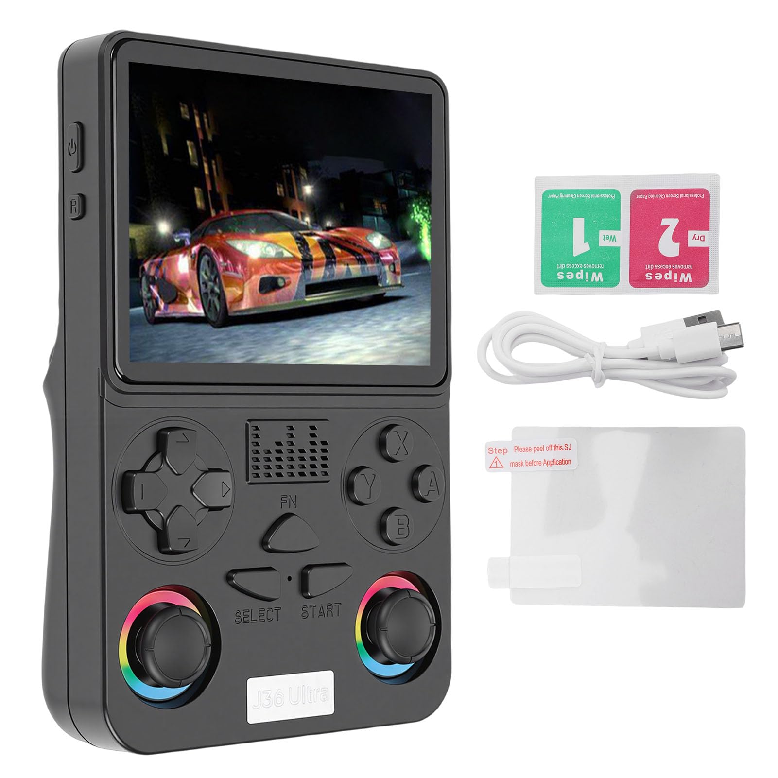 Annadue Vernetzte Handheld-Spielekonsole mit 4-Zoll-Bildschirm, 3000-mAh-, Optimiertes Design (Black)