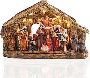Crèche De Noël Lumineuse – Étable Miniature Avec Lumières – Déco De Ville