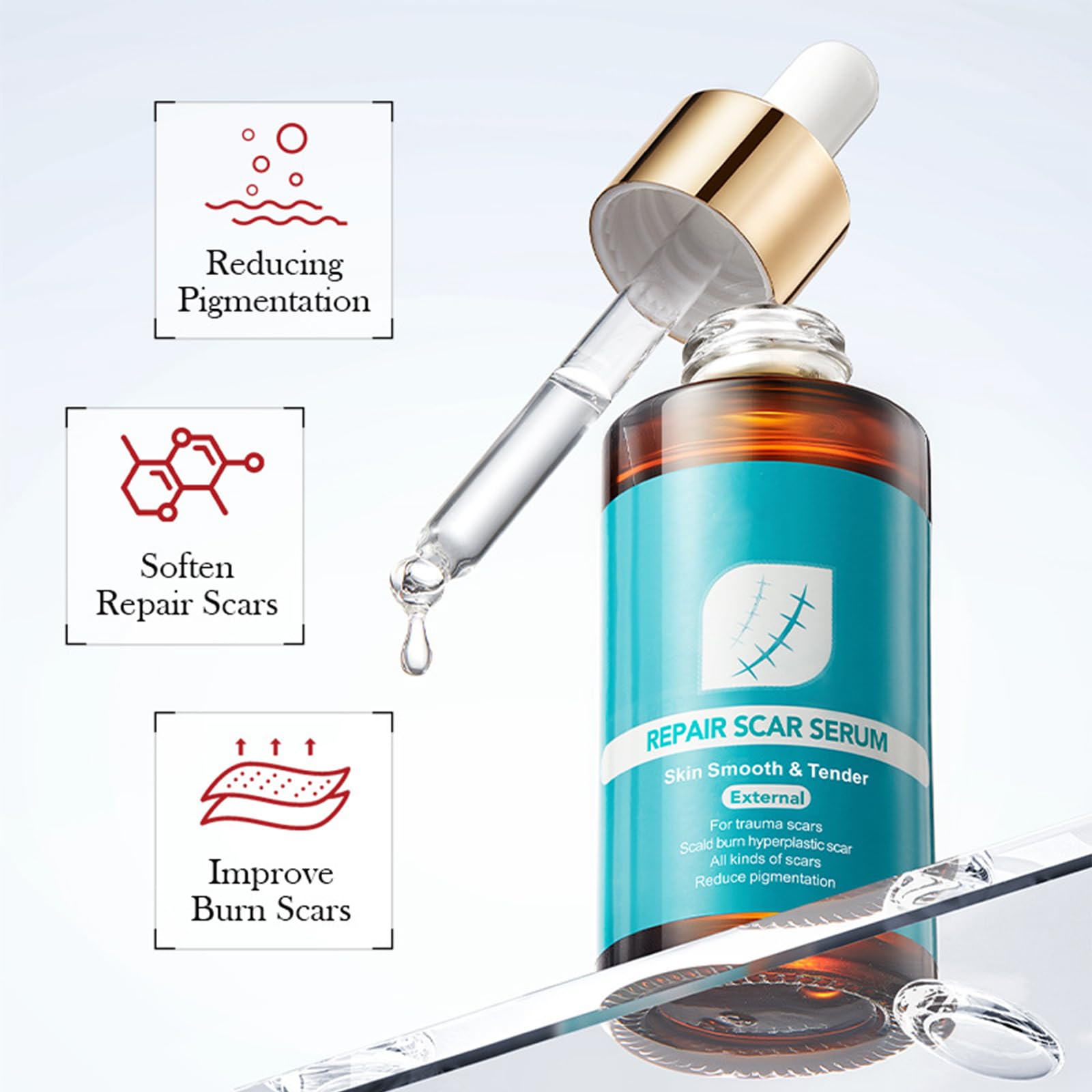 Serum do blizn, serum na blizny, serum na rozstępy, łagodniejsze blizny, bardziej elastyczne i mniej widoczne, stare i nowe blizny, usuwanie blizn