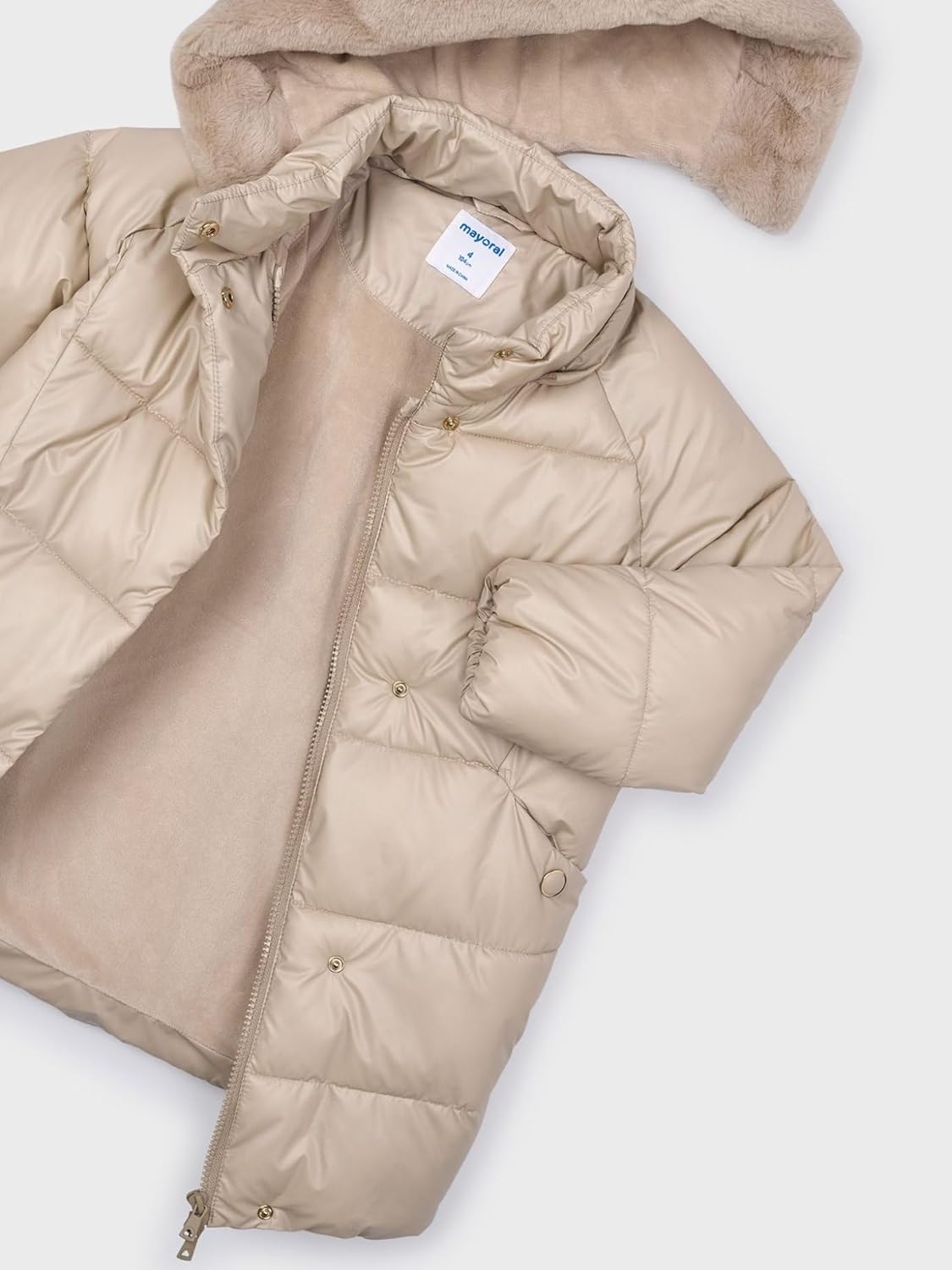 Mayoral Long coat for Girls Bark