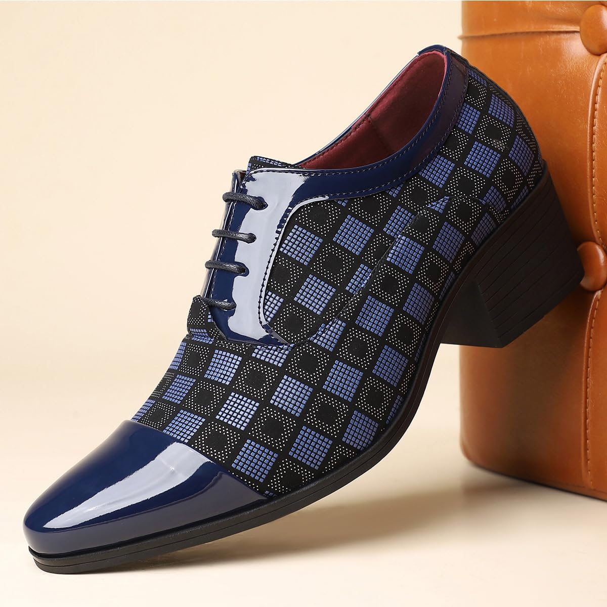 Scarpe Oxford da Uomo con Punta Affusolata e Tacco Alto Scarpe da Festa in Pelle per Scarpe Casual, da Lavoro, da Cerimonia, da Matrimonio E da Ballo