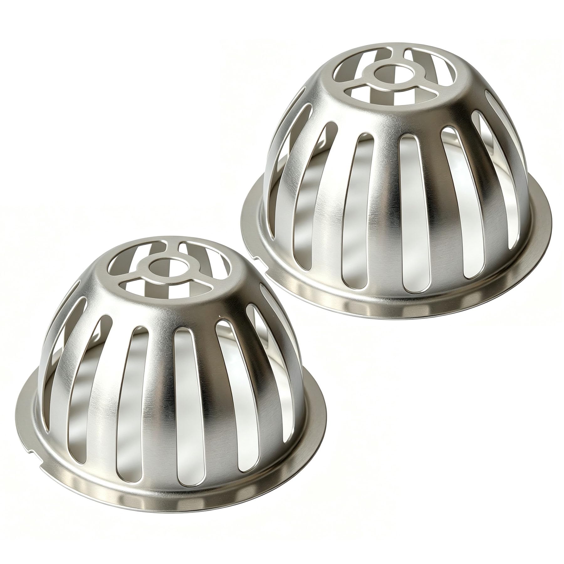 Stainless Steel Roof Dome Drain Cover Strainer Atrium Grate 2pcs/pk (Dia:4 inch)