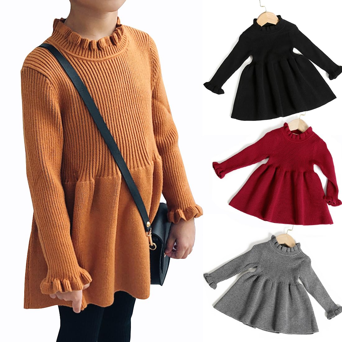 Simplee kids Strickkleid für Babys, Mädchen, langärmelig